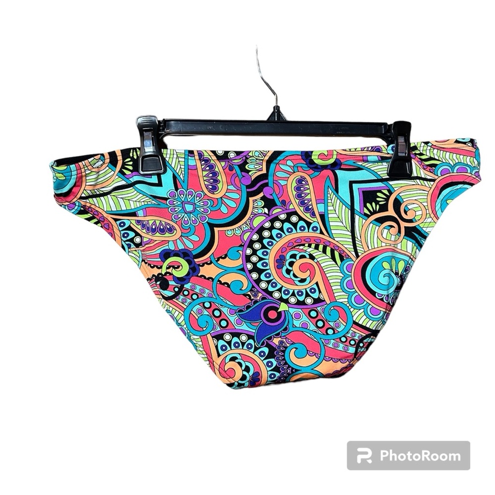 Gibson Latimer‎ Swim Paisley Halter Swimsuit Set, Size XL, Gold detailing - Picture 9 of 10